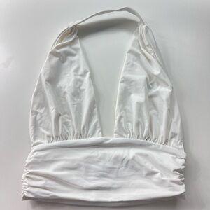Princess Polly White Halter Crop Top
